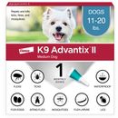 K9 Advantix II Medium Dogs 11-20 lbs. | Vet-Recommended Flea, Tick & Mosquito Treatment & Prevention |1-Mo Supply