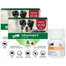 Advantage II Large Dogs 21-55 lbs.|Vet-Recommended Flea Treatment & Prevention|12-Month Supply + Tapeworm Dewormer for Dogs (5 Tablets)