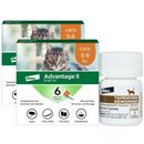 Advantage II Small Cats 5-9 lbs.|Vet-Recommended Flea Treatment & Prevention|12-Month Supply + Tapeworm Dewormer for Cats (3 Tablets)