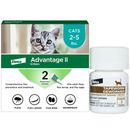 Advantage II Kitten 2-5 lbs.|Vet-Recommended Flea Treatment & Prevention|2-Month Supply + Tapeworm Dewormer for Cats (3 Tablets)