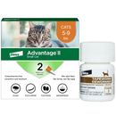 Advantage II Small Cats 5-9 lbs.|Vet-Recommended Flea Treatment & Prevention|2-Month Supply + Tapeworm Dewormer for Cats (3 Tablets)