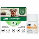 Advantage II Small Dogs 3-10 lbs.|Vet-Recommended Flea Treatment & Prevention|4-Month Supply + Tapeworm Dewormer for Dogs (5 Tablets)