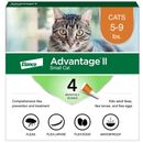 Advantage II Small Cats 5-9 lbs.|Vet-Recommended Flea Treatment & Prevention|4-Month Supply
