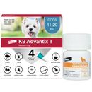 K9 Advantix II Medium Dogs 11-20 lbs. | Vet-Recommended Flea, Tick & Mosquito Treatment & Prevention | 4-Mo Supply + Tapeworm Dewormer for Dogs (5 Tablets)