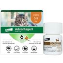 Advantage II Small Cats 5-9 lbs.|Vet-Recommended Flea Treatment & Prevention|6-Month Supply + Tapeworm Dewormer for Cats (3 Tablets)