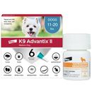 K9 Advantix II Medium Dogs 11-20 lbs. | Vet-Recommended Flea, Tick & Mosquito Treatment & Prevention | 6-Mo Supply + Tapeworm Dewormer for Dogs (5 Tablets)