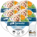 Seresto Cat Vet-Recommended Flea & Tick Treatment & Prevention Collar for Cats, 8 Months Protection | 6  Pack + Tapeworm Dewormer for Cats (3 Tablets)